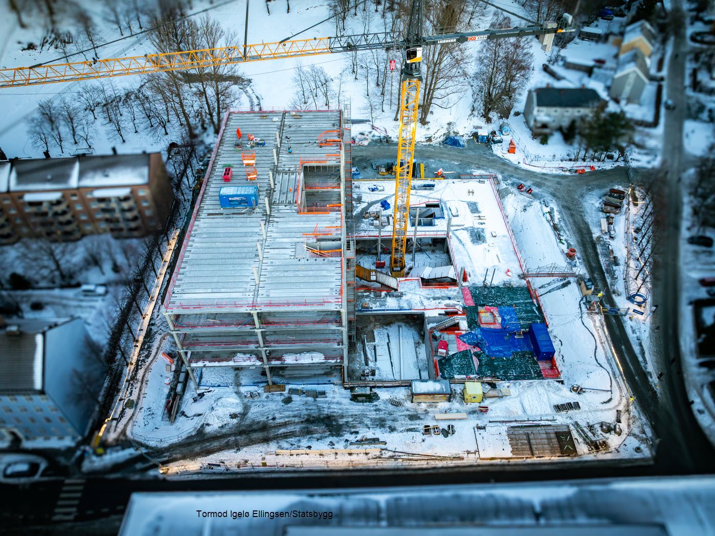 Fremdrift på byggeplassen og nabomøte 4. februar